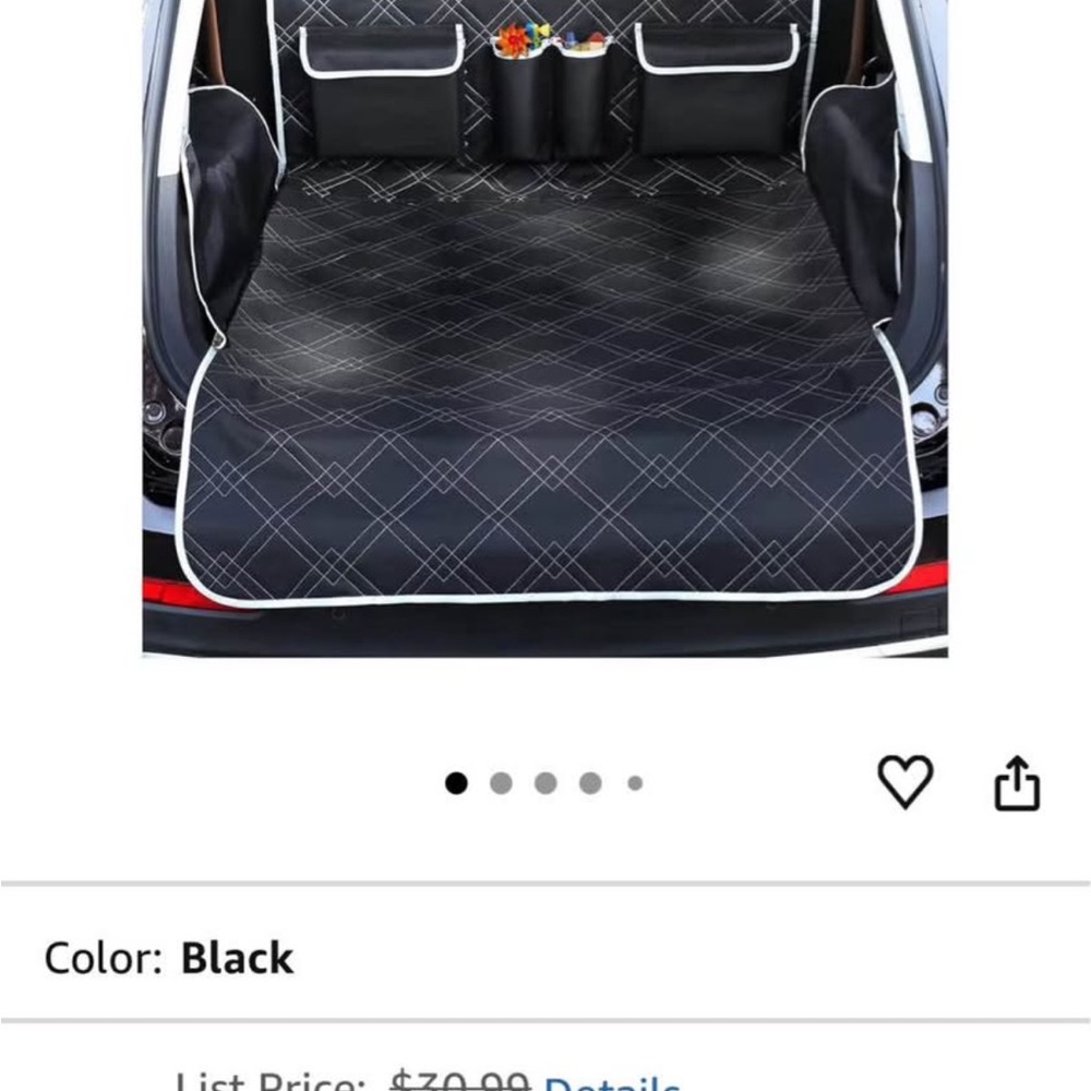 NWT- Black Car Trunk Organizer Mat